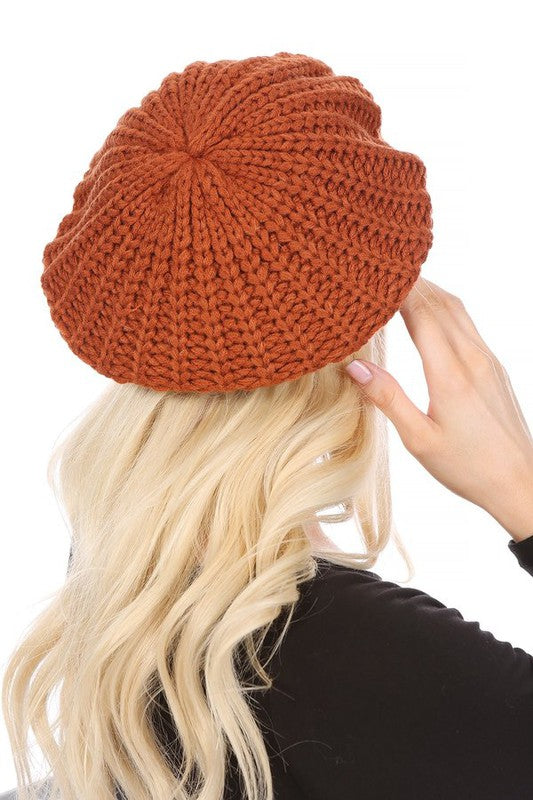 Knitted Cable Knit Fashion Beret bestfashion mn