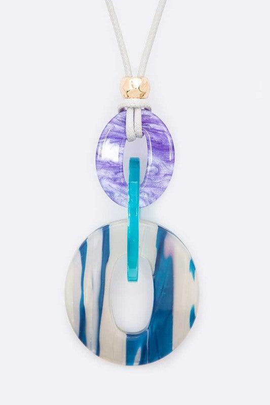 Colored Resin Statement Pendant Necklace