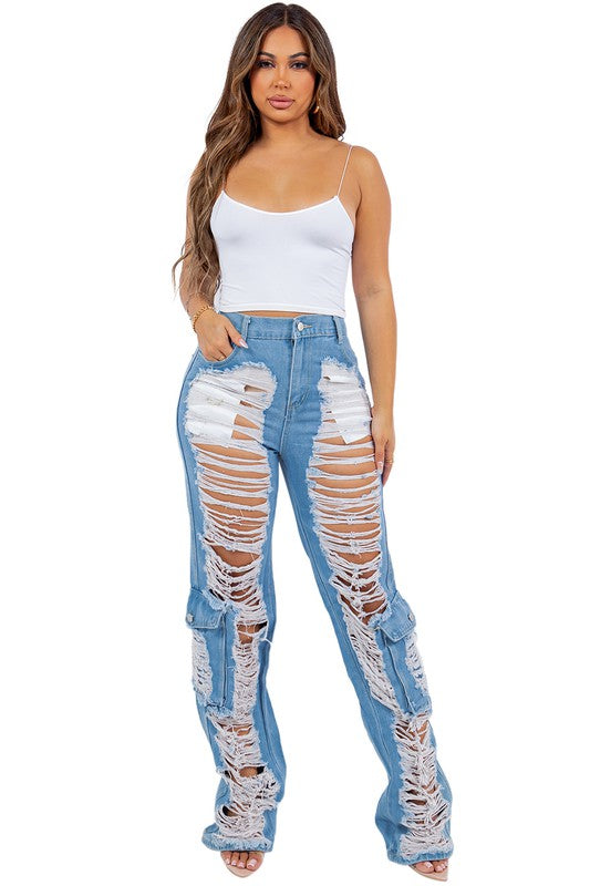 Sexy Cargo Style Denim Jeans bestfashion mn