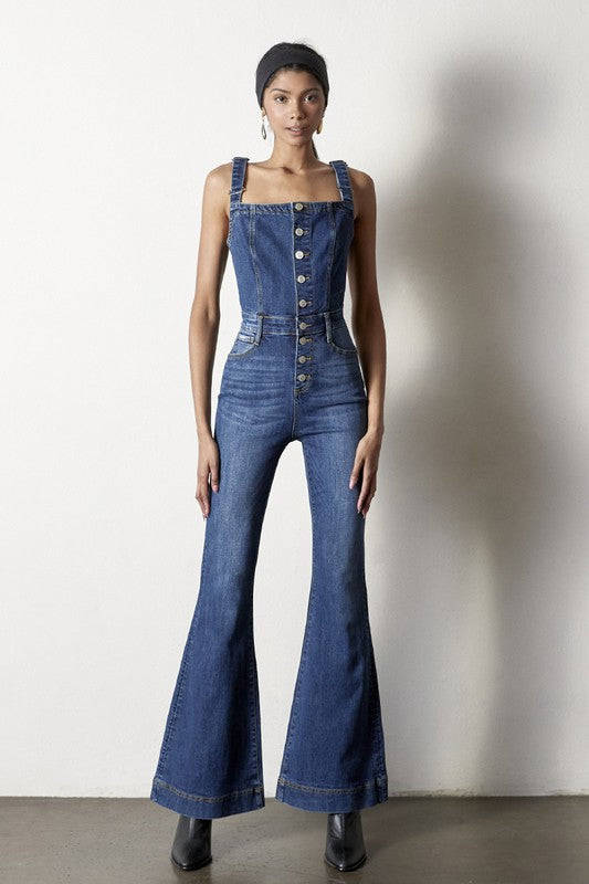 Front Buttons Jumpsuit Flare bestfashion mn