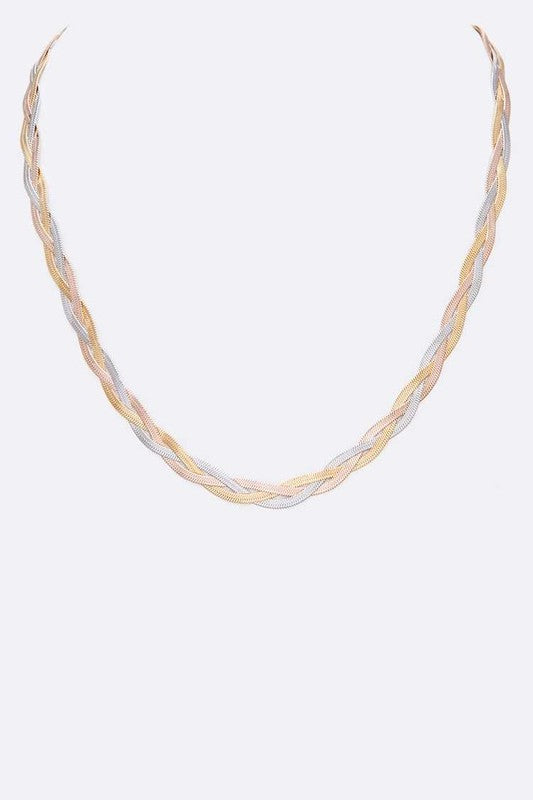 3Tone Snake Chain Weaved Necklace bestfashion mn