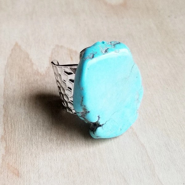 Blue Turquoise Slab Ring