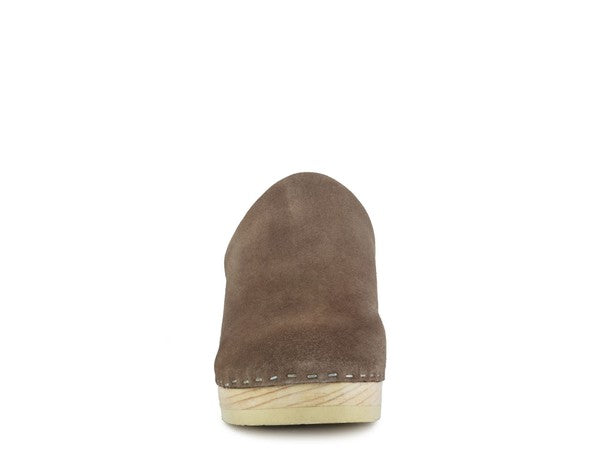 New Darcie Taupe Suede Clogs
