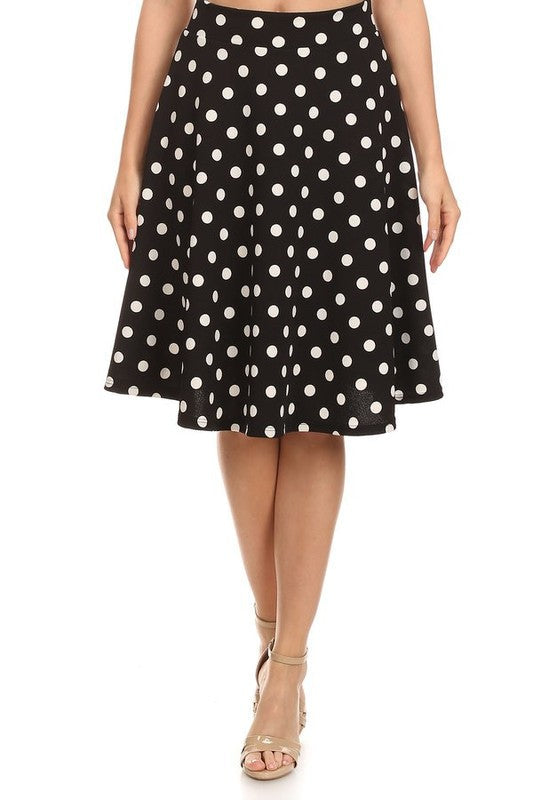Polka dot print, knee length skirt bestfashion mn