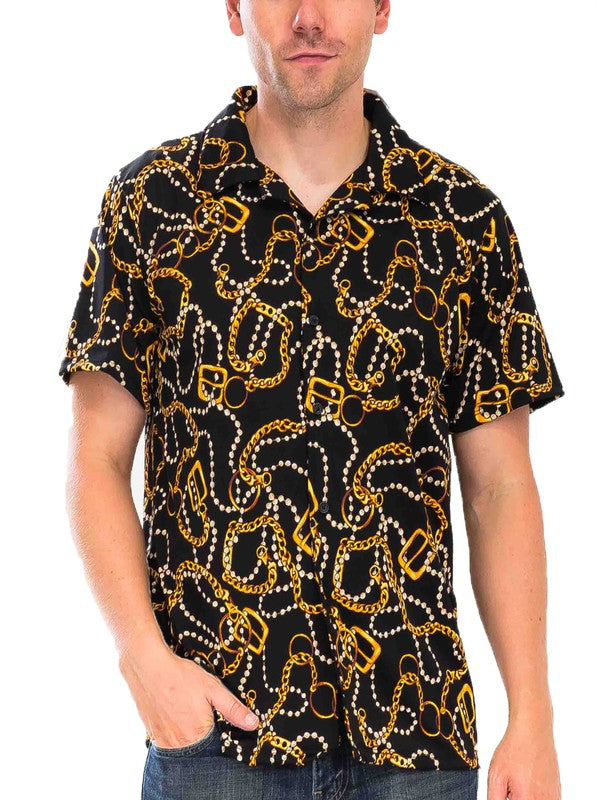Weiv Mens String Bead Status Button Down
